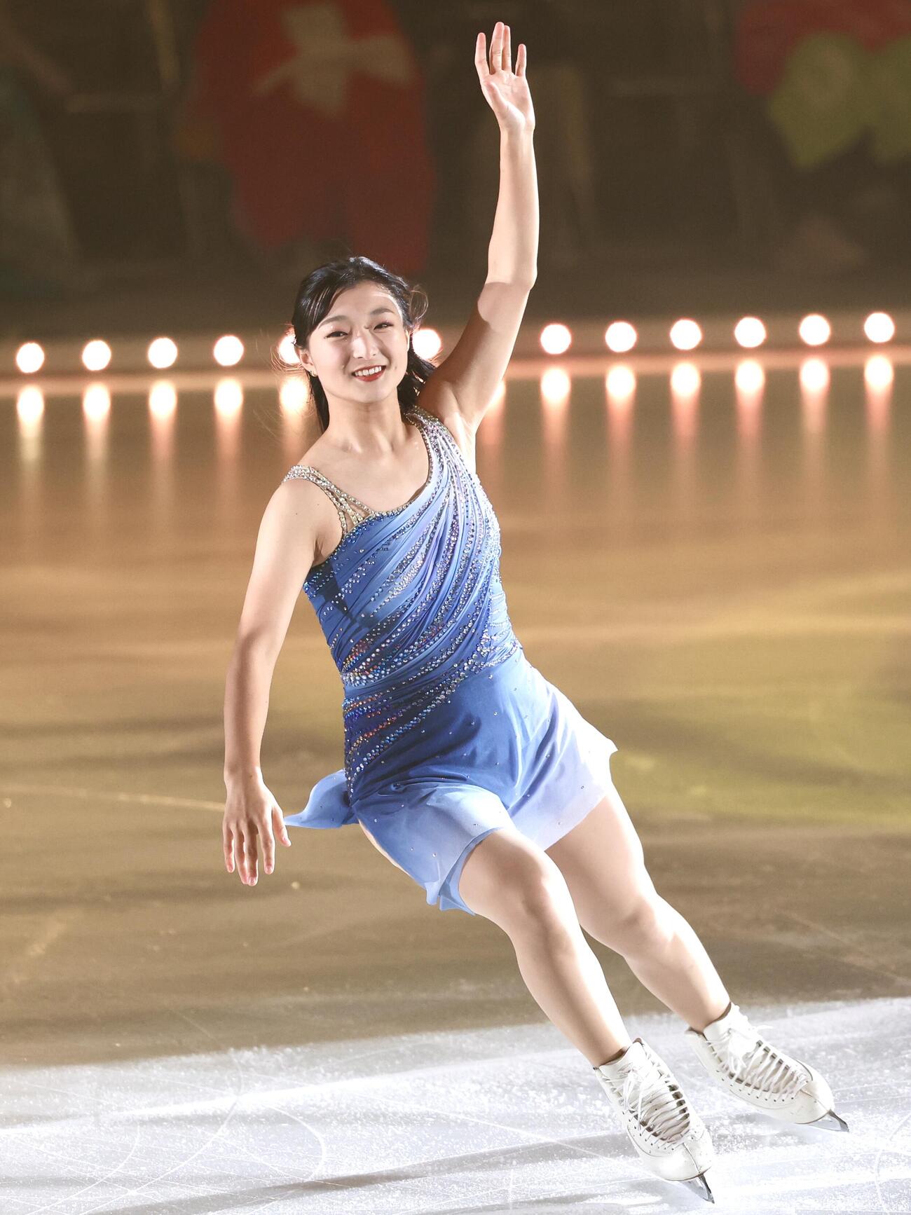「フレンズオンアイス2026」公開リハーサルに登場した坂本花織さん（撮影・宮地輝）