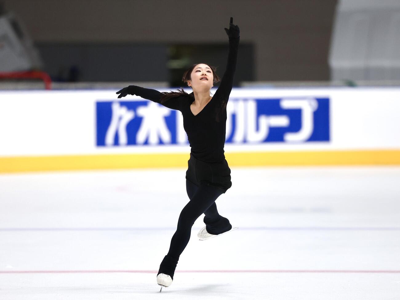 公式練習に臨む島田麻央（撮影・宮地輝）
