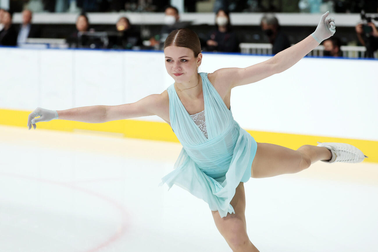 女子SPで華麗な演技を披露するアレクサンドラ・イグナトワ（撮影・宮地輝）