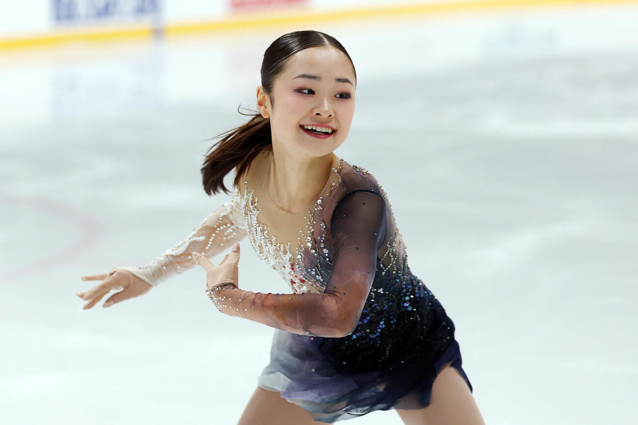 女子SPで華麗な演技を披露する島田麻央（撮影・宮地輝）