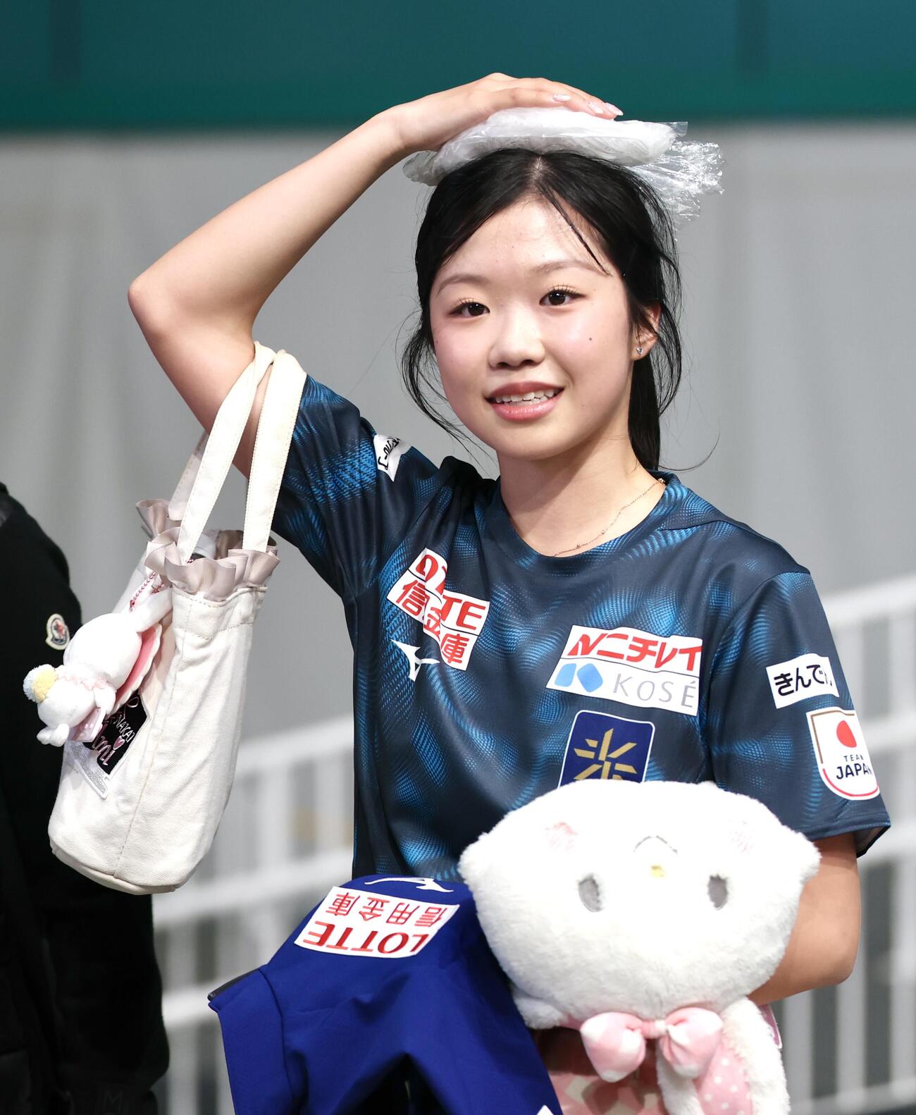 公式練習を終えた中井亜美（撮影・宮地輝）