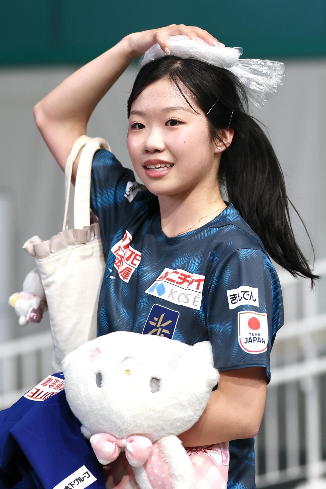 公式練習を終えた中井亜美（撮影・宮地輝）
