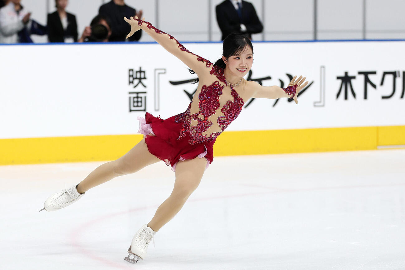 女子SPで華麗な演技を披露する中井亜美（撮影・宮地輝）