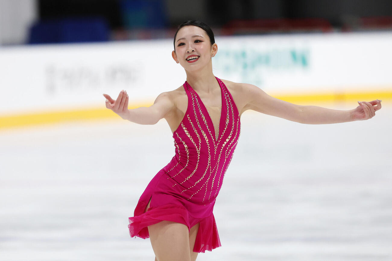 女子SPで華麗な演技を披露する青木祐奈（撮影・宮地輝）