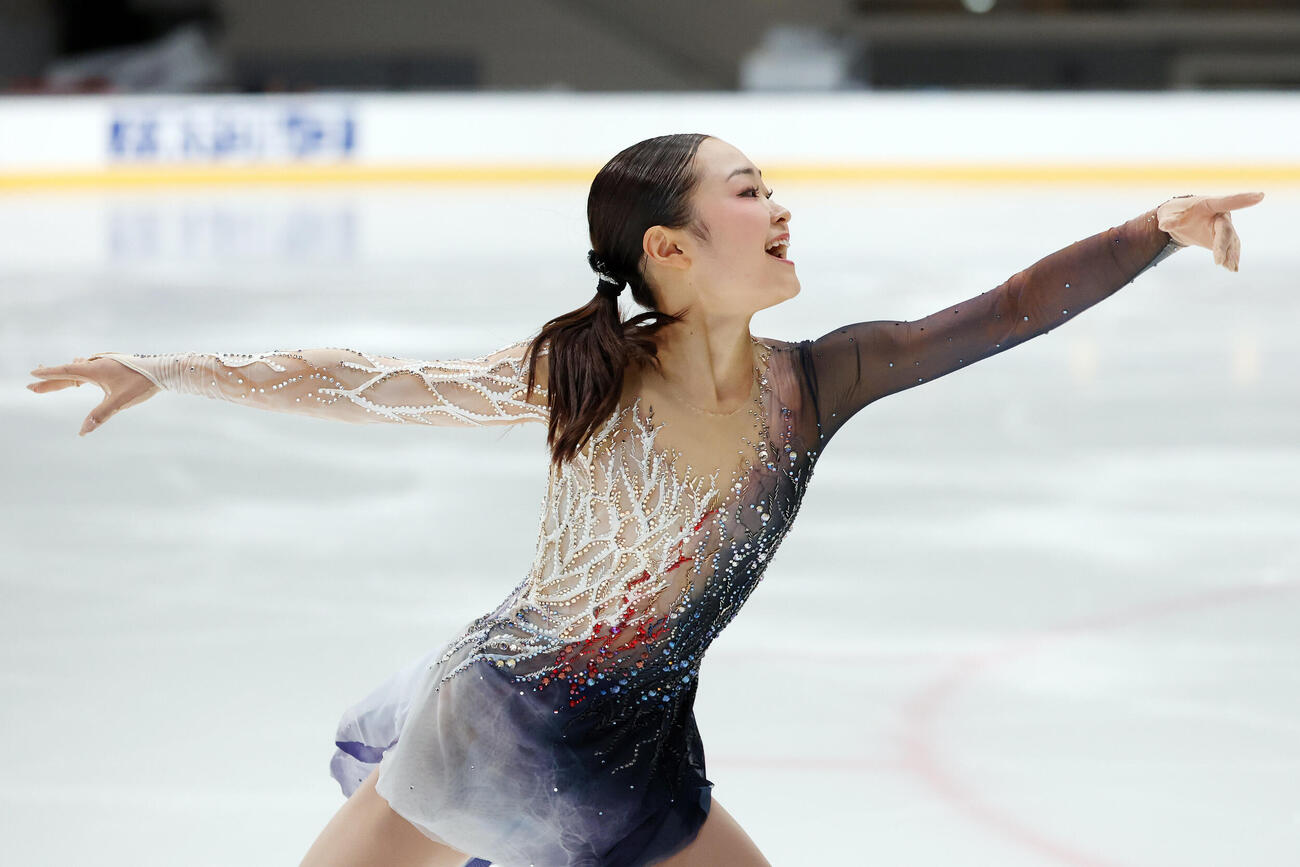 女子SPで華麗な演技を披露する島田麻央（撮影・宮地輝）