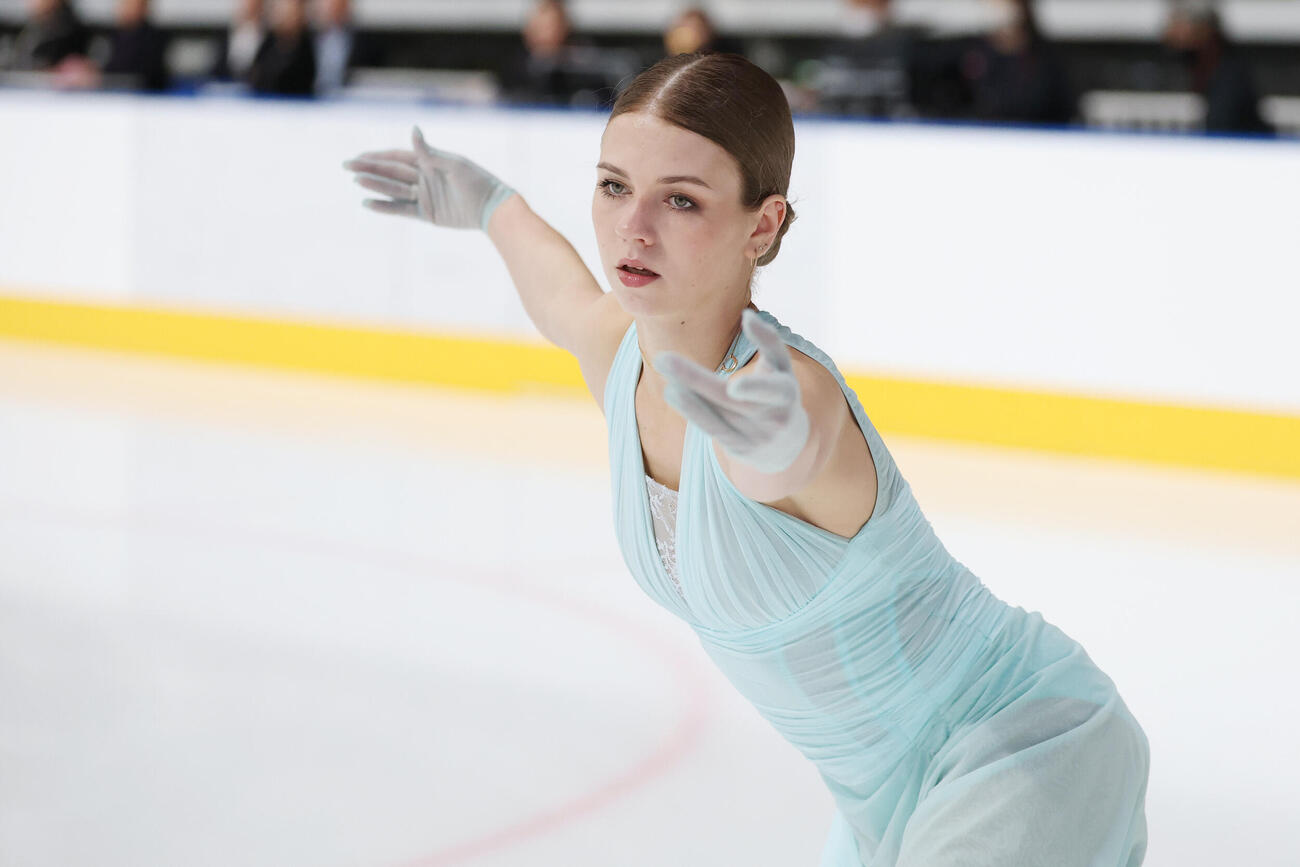 女子SPで華麗な演技を披露するアレクサンドラ・イグナトワ（撮影・宮地輝）