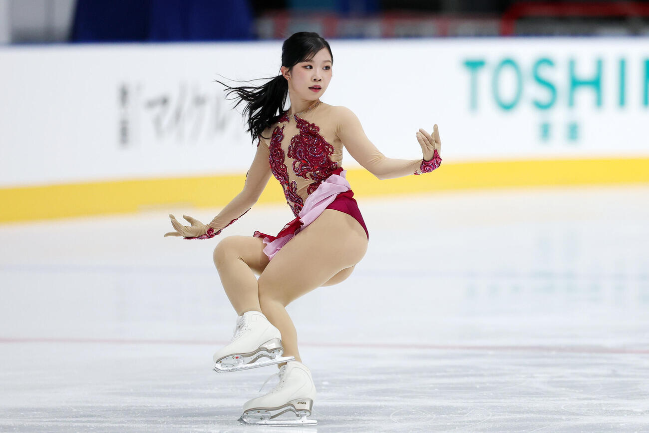女子SPで華麗な演技を披露する中井亜美（撮影・宮地輝）