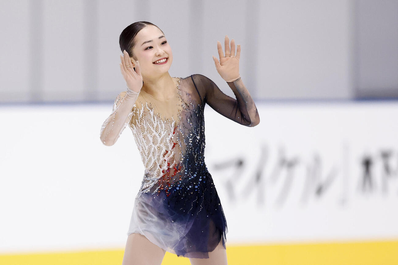 女子SPの演技を終えた島田麻央（2026年9月4日＝共同）