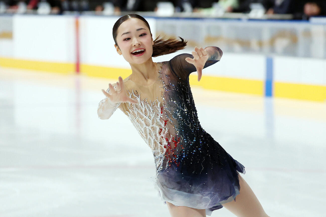 女子SPで華麗な演技を披露する島田麻央（2026年9月4日）