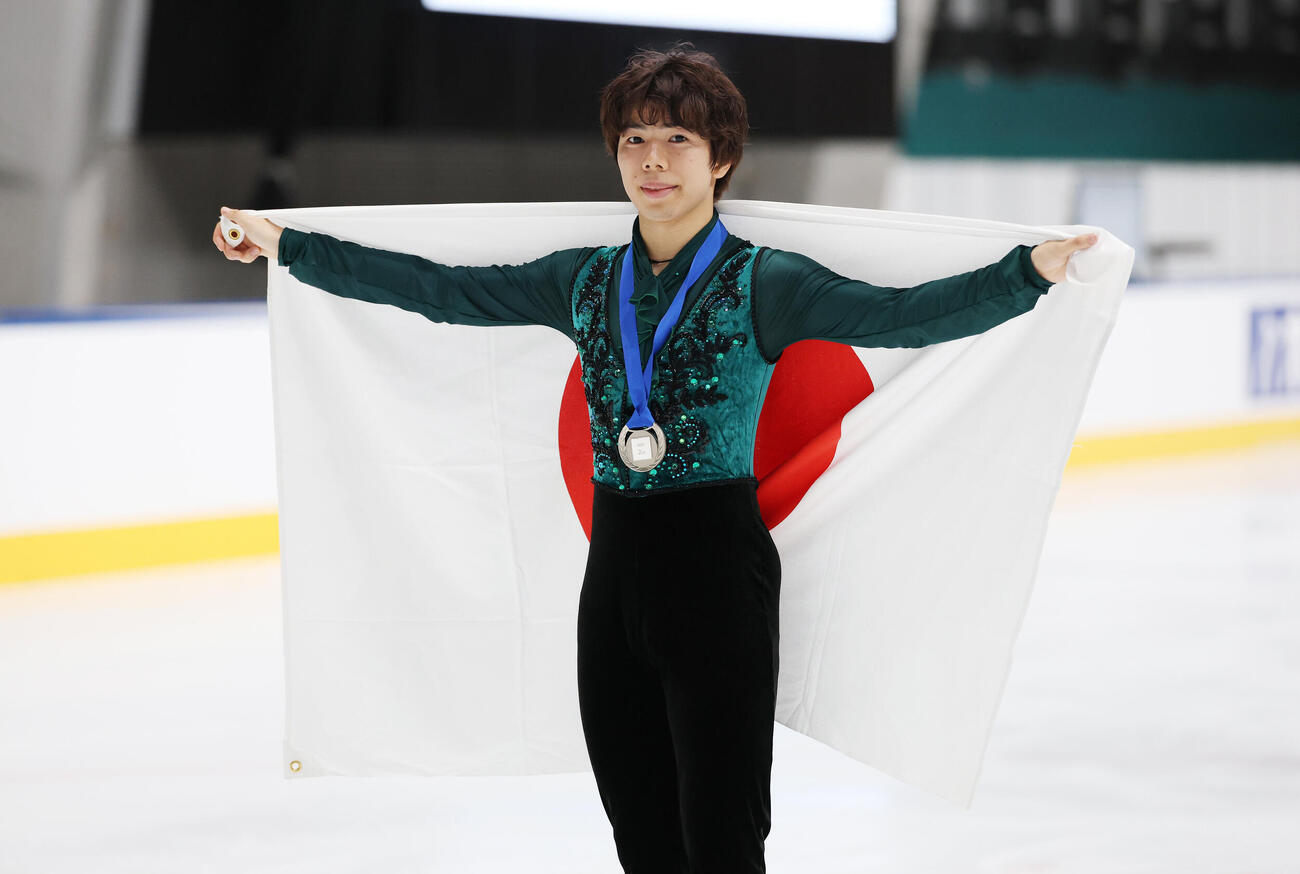 銀メダルに輝いた佐藤駿（撮影・宮地輝）