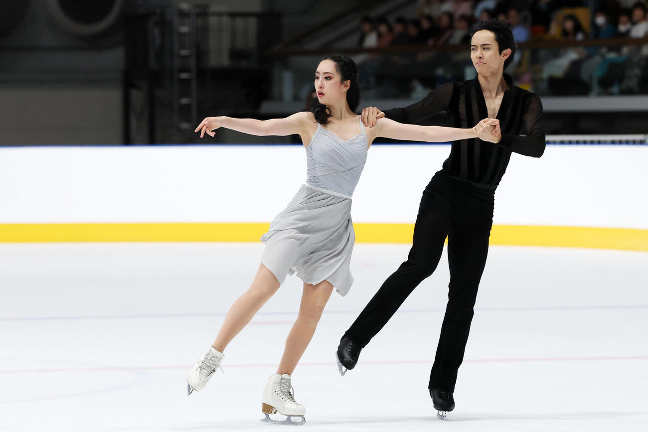 アイスダンスFDで華麗な演技を披露する櫛田育良、島田高志郎組（撮影・宮地輝）