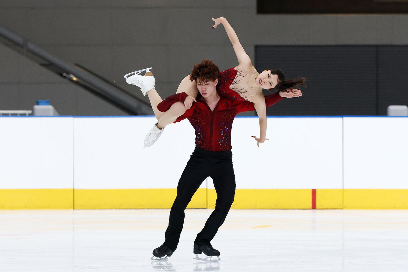 アイスダンスFDで華麗な演技を披露する吉田唄菜、森田真沙也組（撮影・宮地輝）