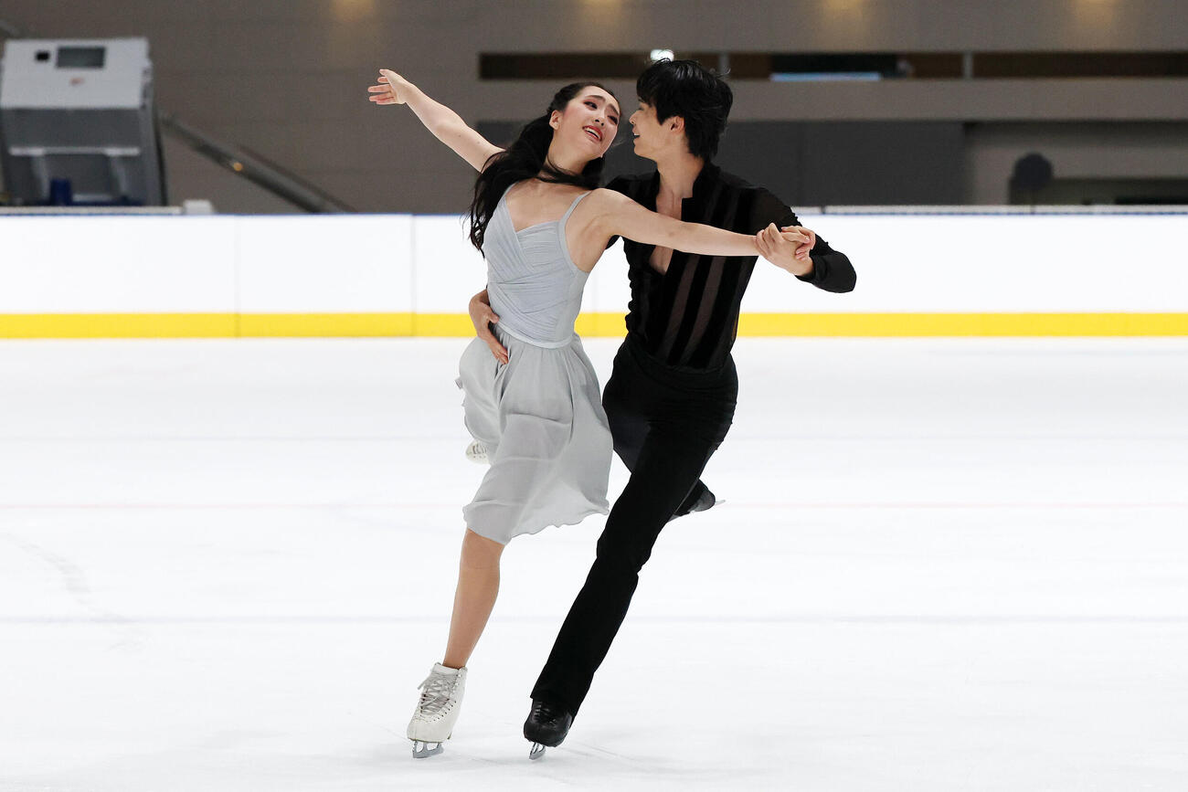 アイスダンスFDで華麗な演技を披露する櫛田育良、島田高志郎組（撮影・宮地輝）