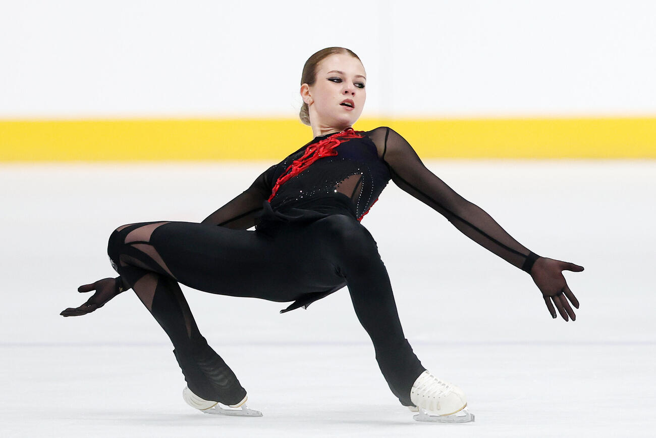 女子フリーで華麗な演技を披露するアレクサンドラ・イグナトワ（撮影・宮地輝）