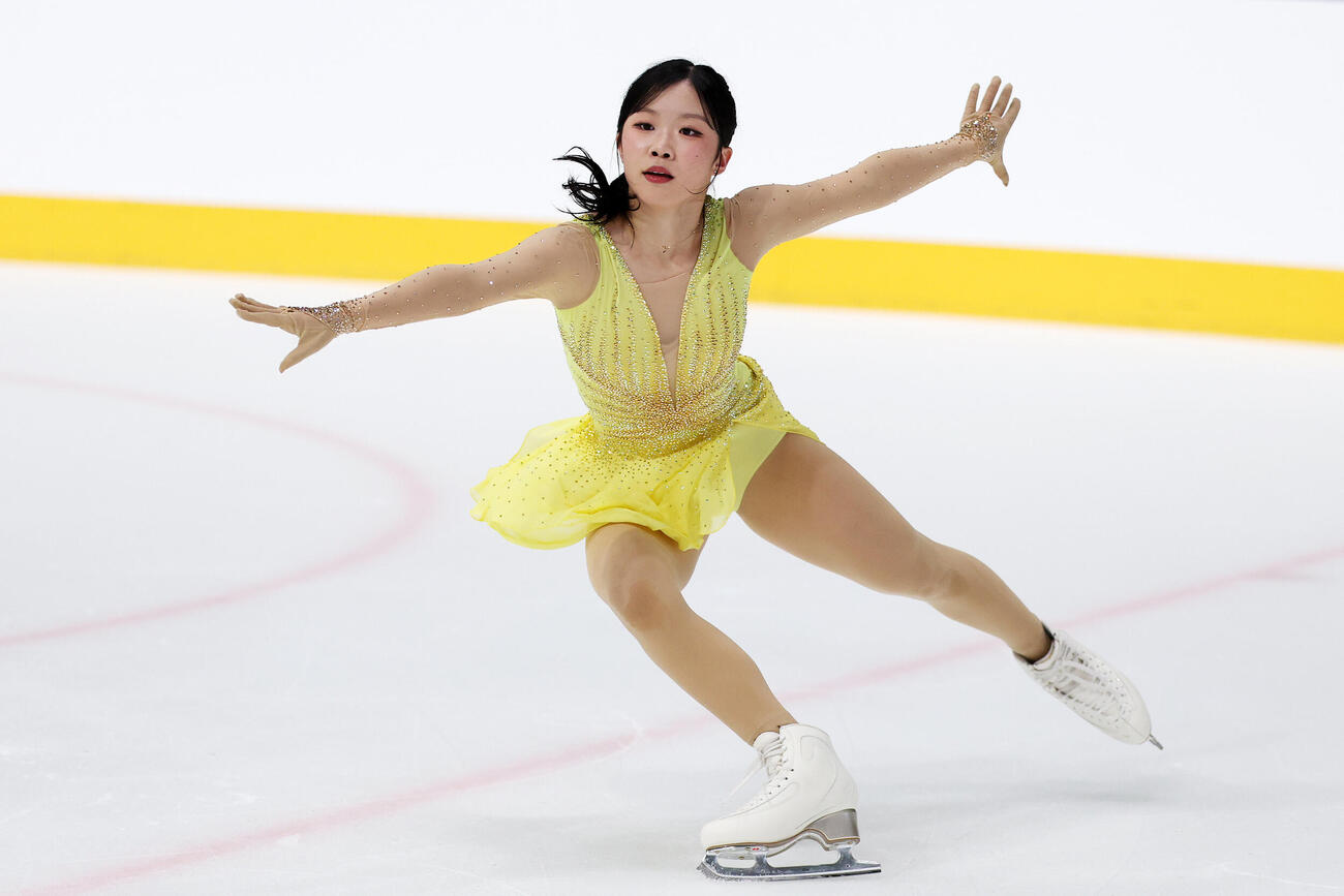 女子フリーで華麗な演技を披露する中井亜美（撮影・宮地輝）
