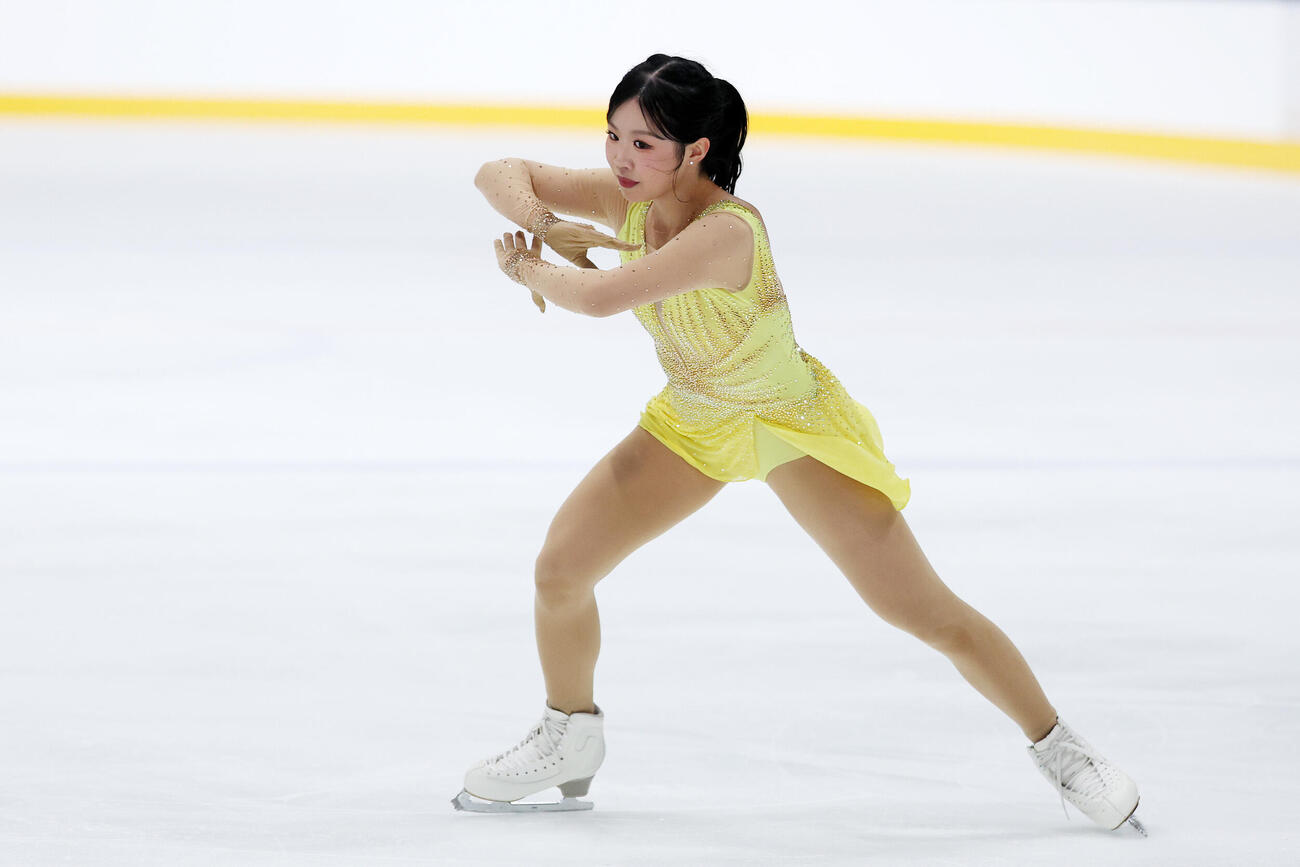 女子フリーで華麗な演技を披露する中井亜美（撮影・宮地輝）