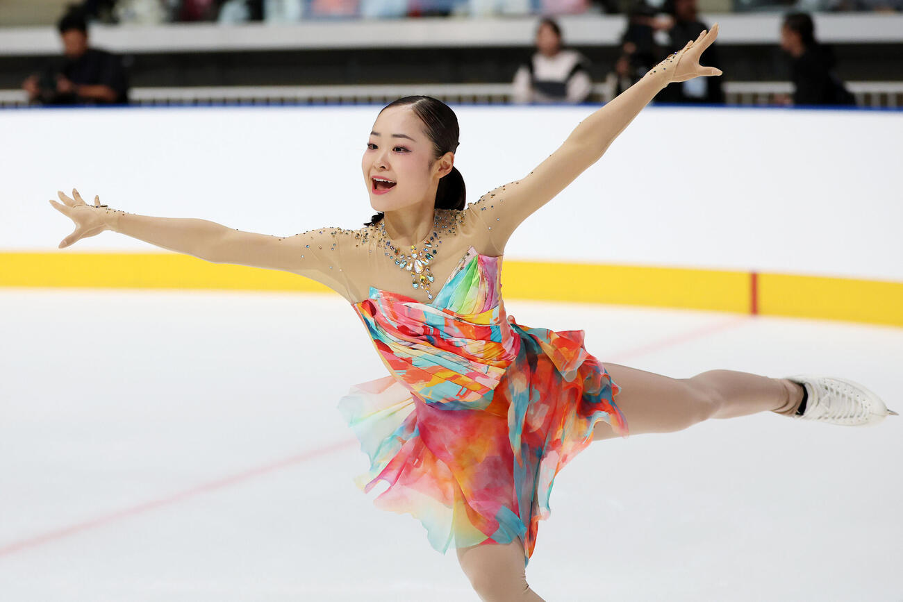 女子フリーで華麗な演技を披露する島田麻央（撮影・宮地輝）
