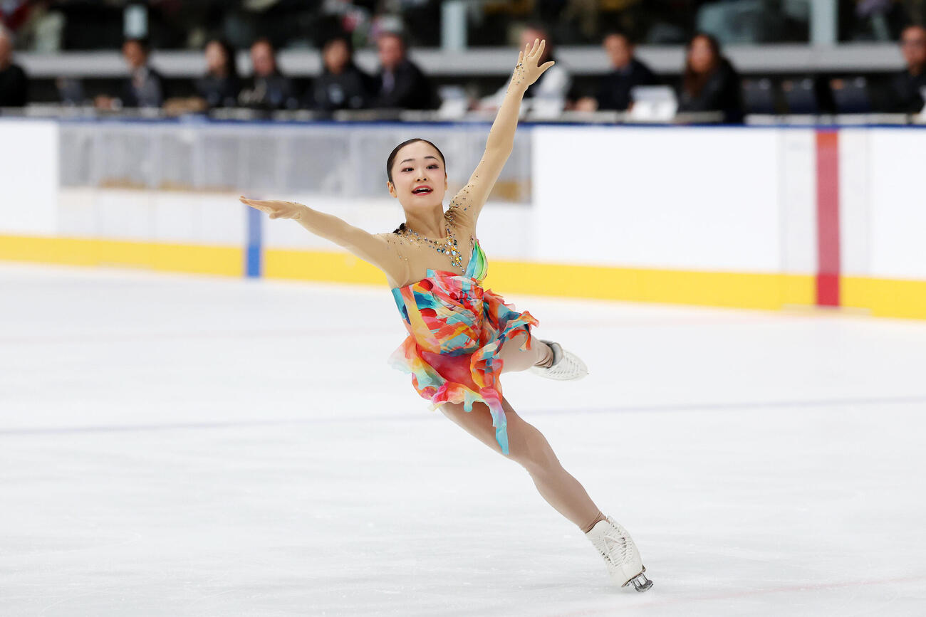 女子フリーで華麗な演技を披露する島田麻央（撮影・宮地輝）