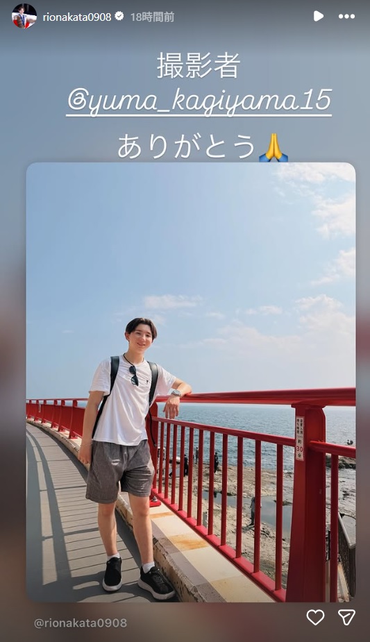 中田璃士のインスタグラムから