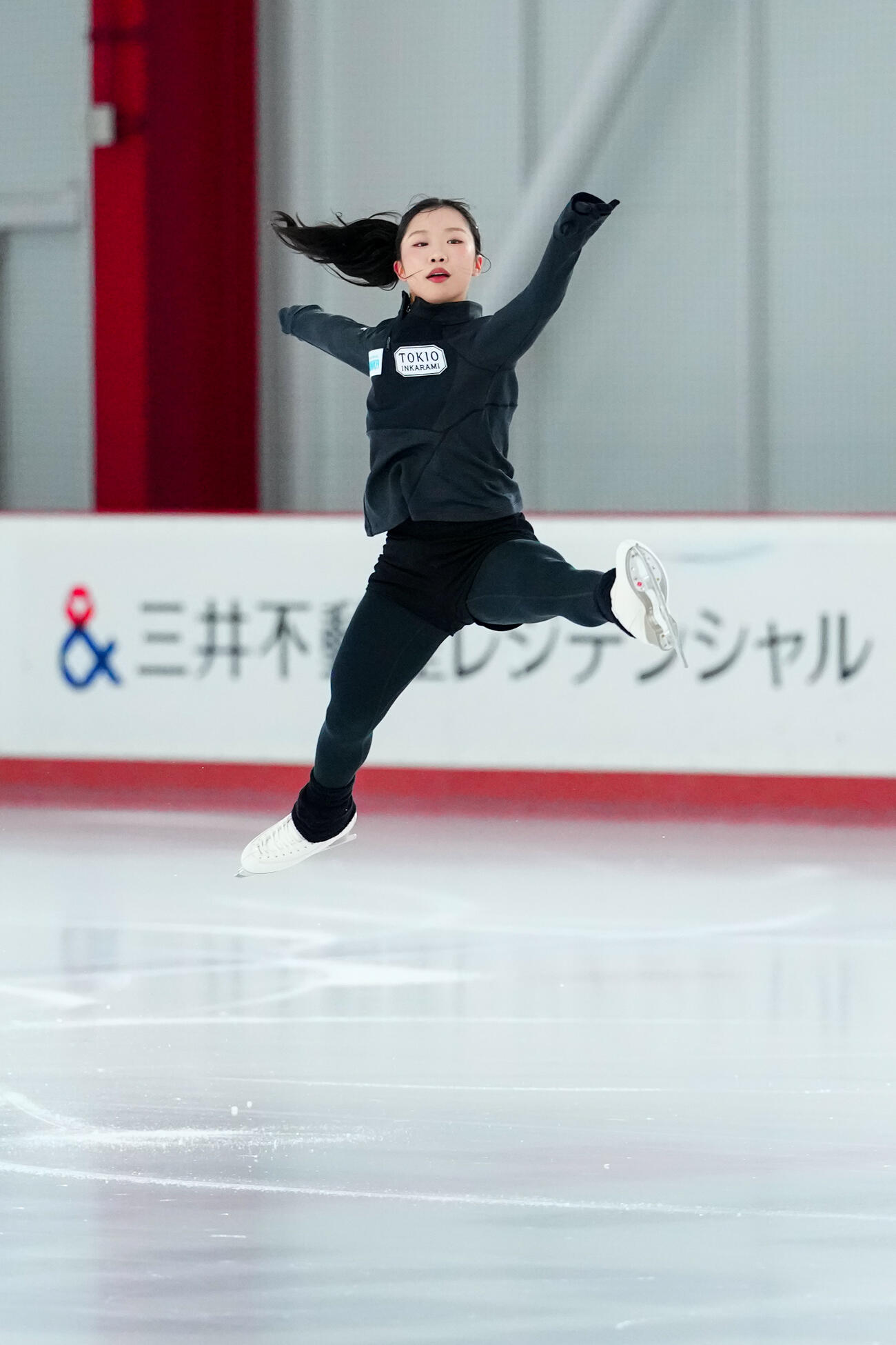 公開練習を行う中井亜美（撮影・江口和貴）