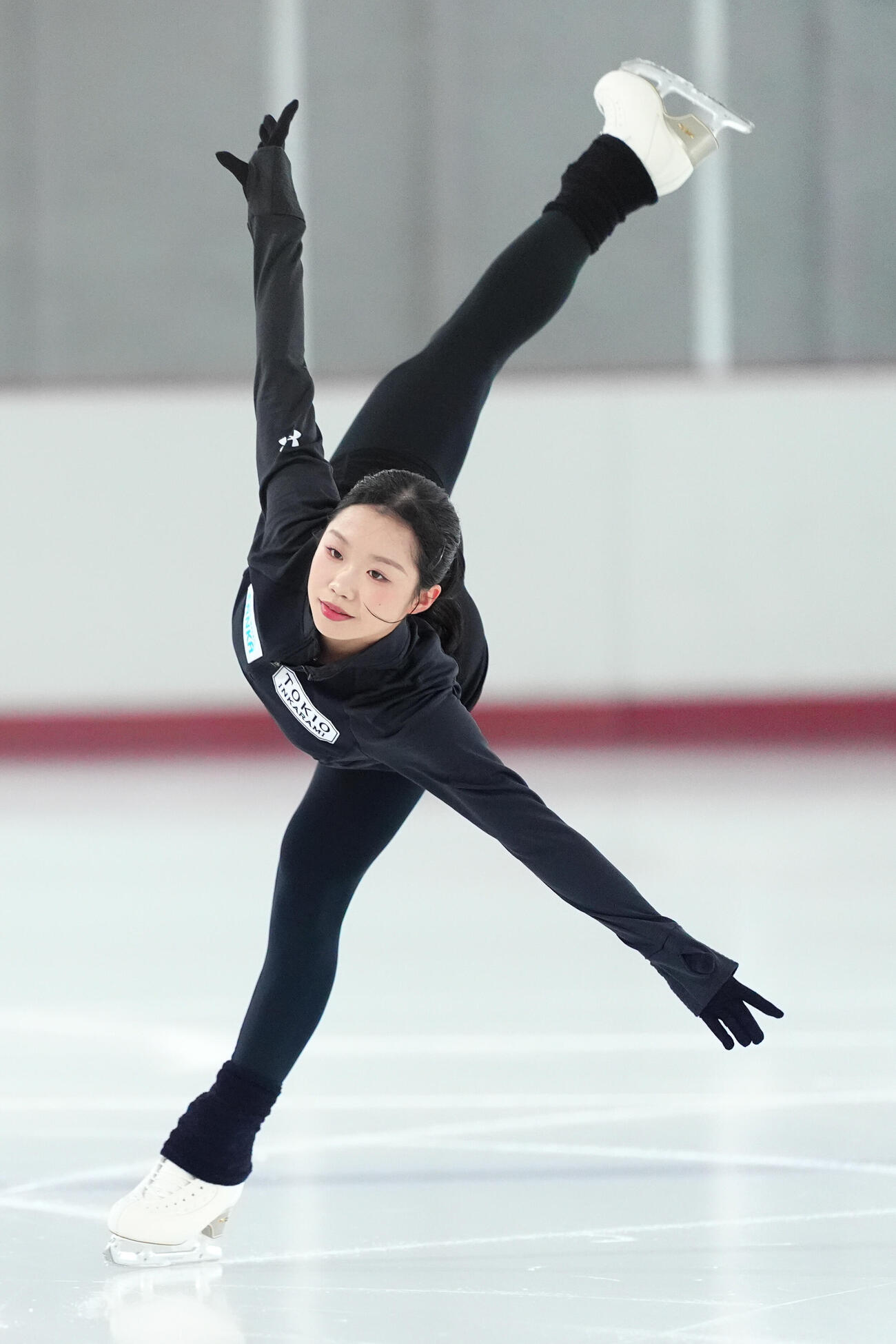 公開練習を行う中井亜美（撮影・江口和貴）