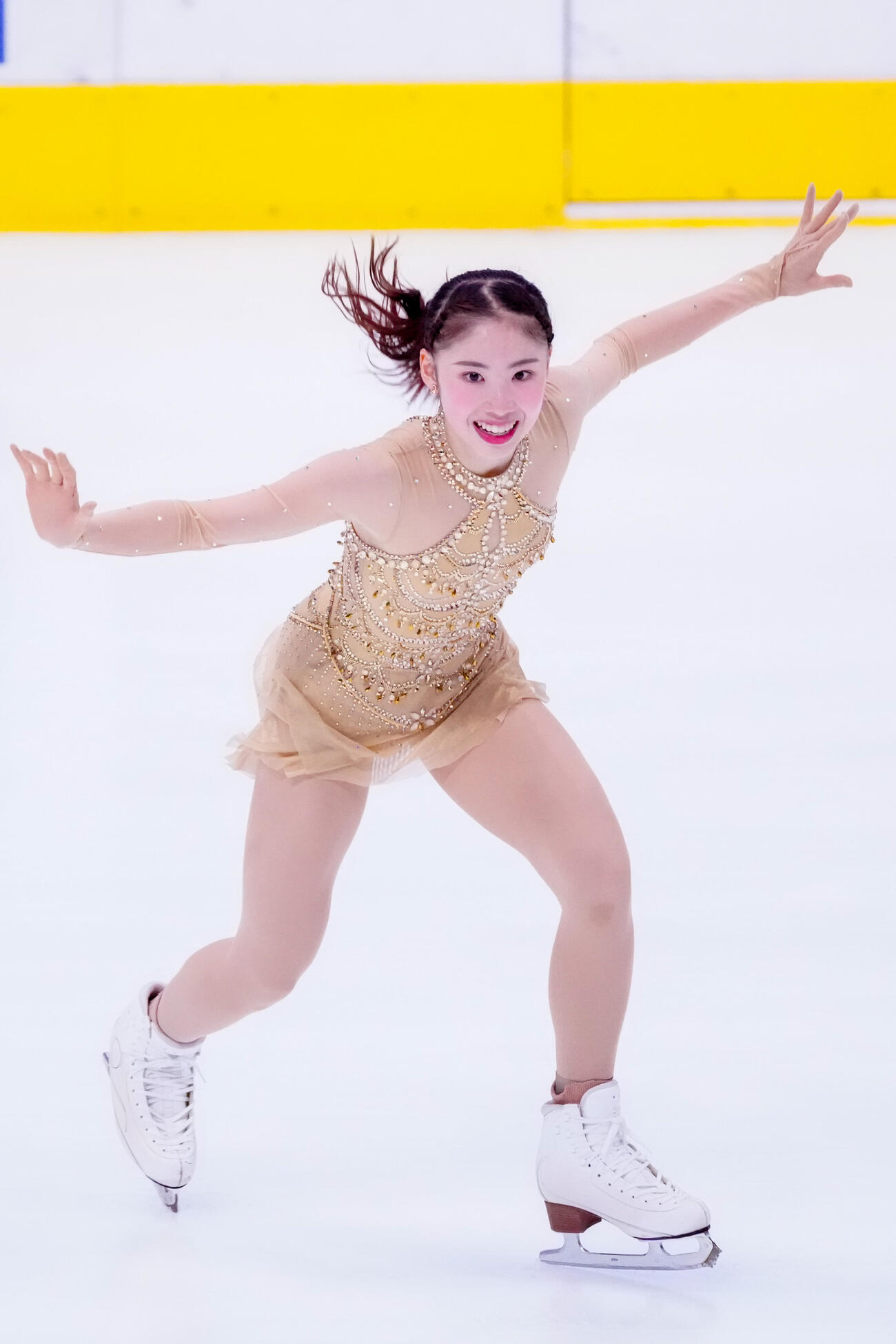 シニア女子SPで演技する住吉りをん（撮影・江口和貴）