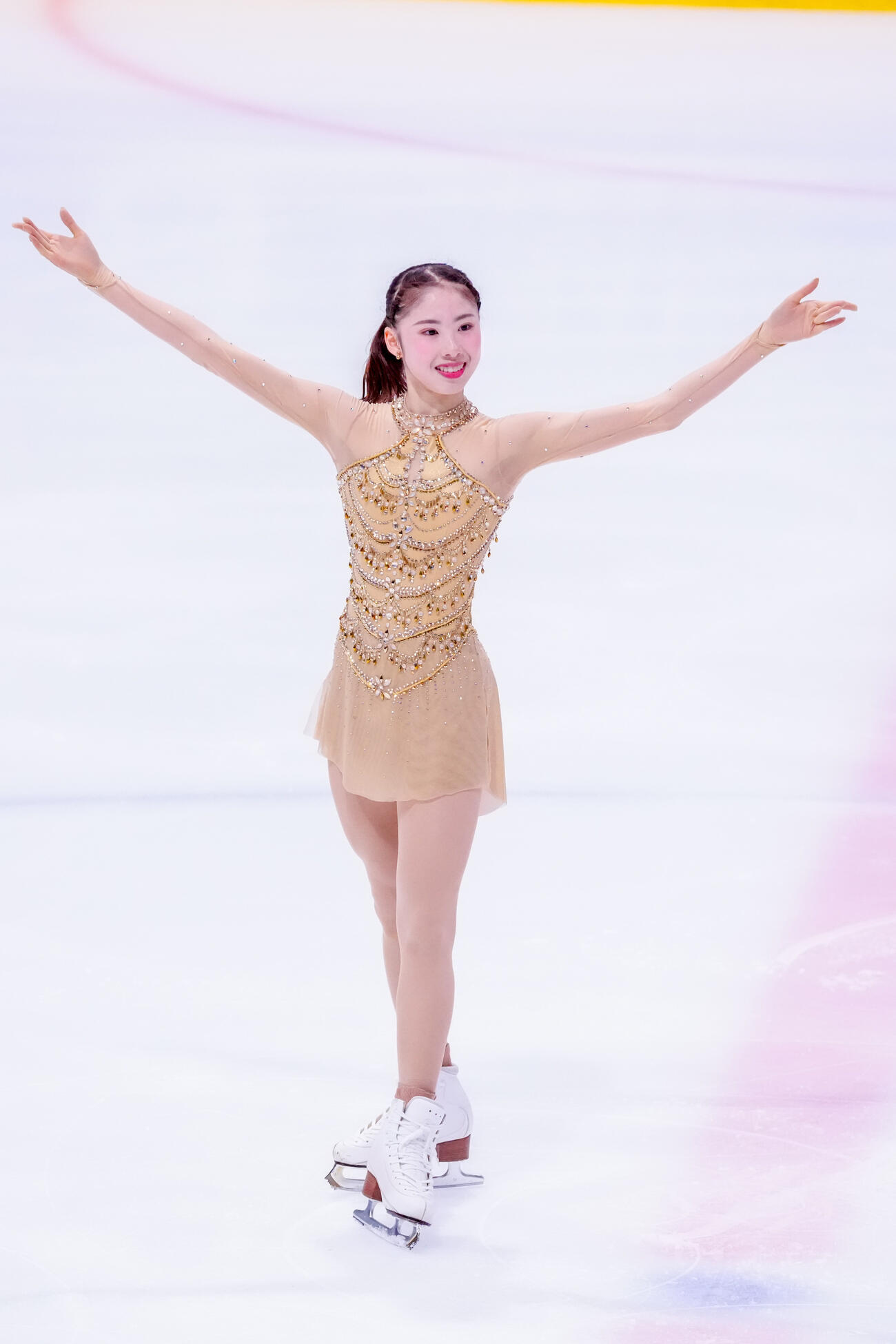 シニア女子SPで演技を終えた住吉りをん（撮影・江口和貴）