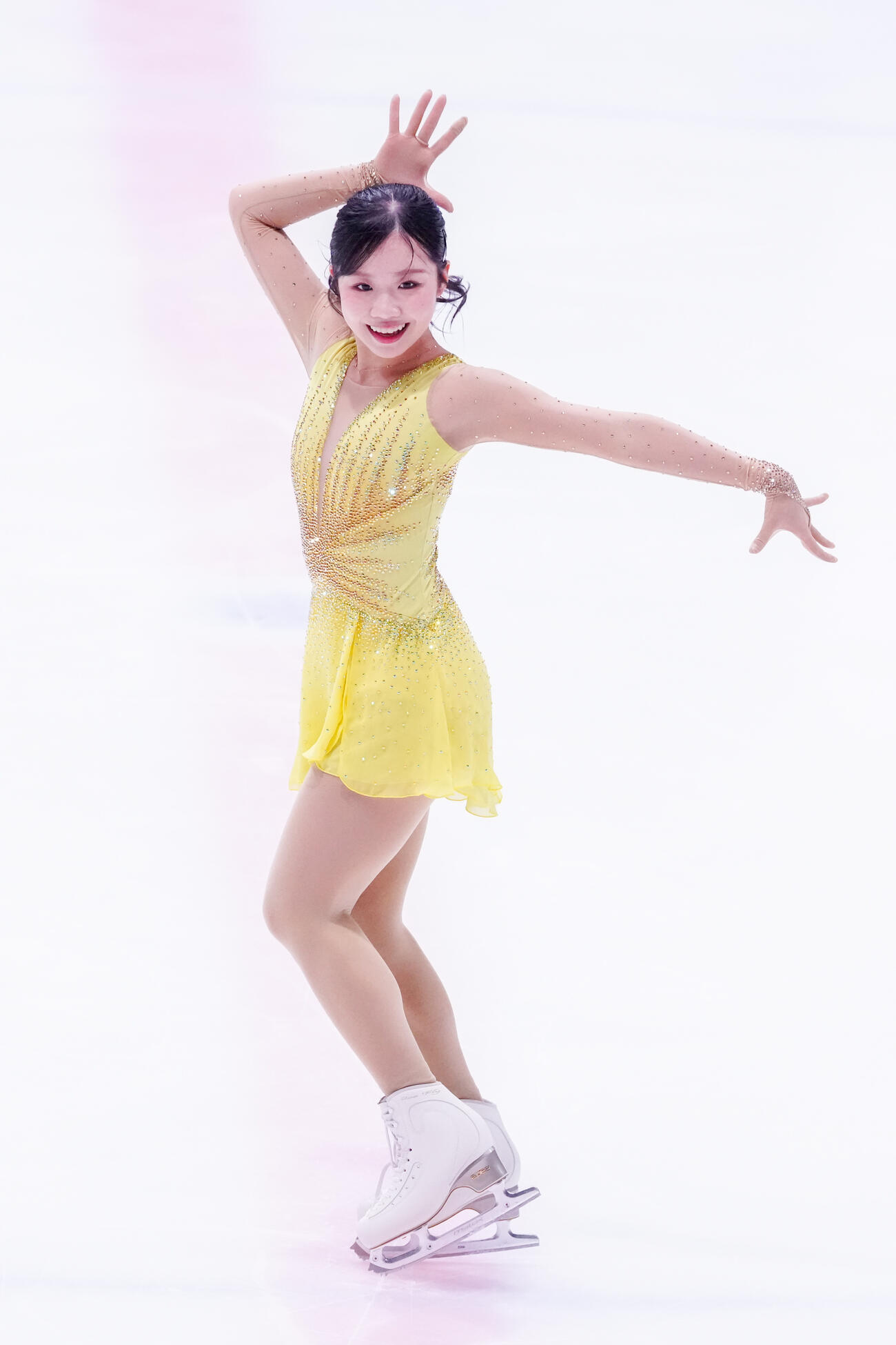シニア女子フリーで演技する中井亜美（撮影・江口和貴）