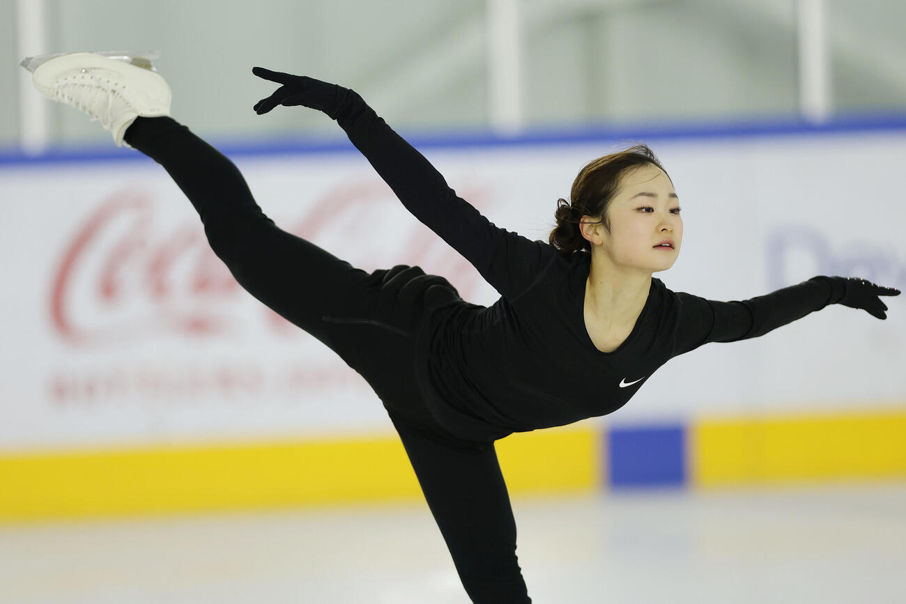 公開練習を行う島田麻央（撮影・前田充）