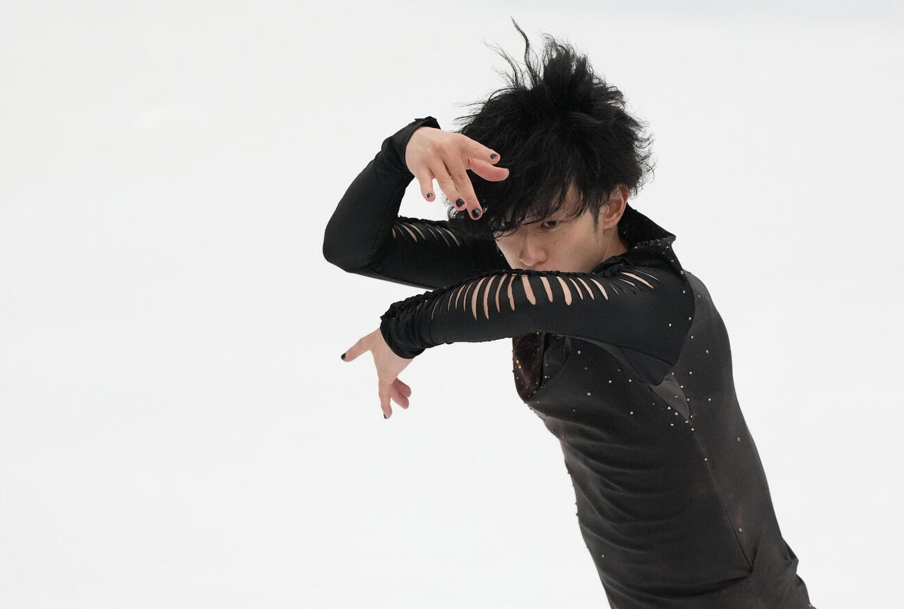 シニア男子ショートプログラム　華麗な演技を披露する山本草太（撮影・森本幸一）
