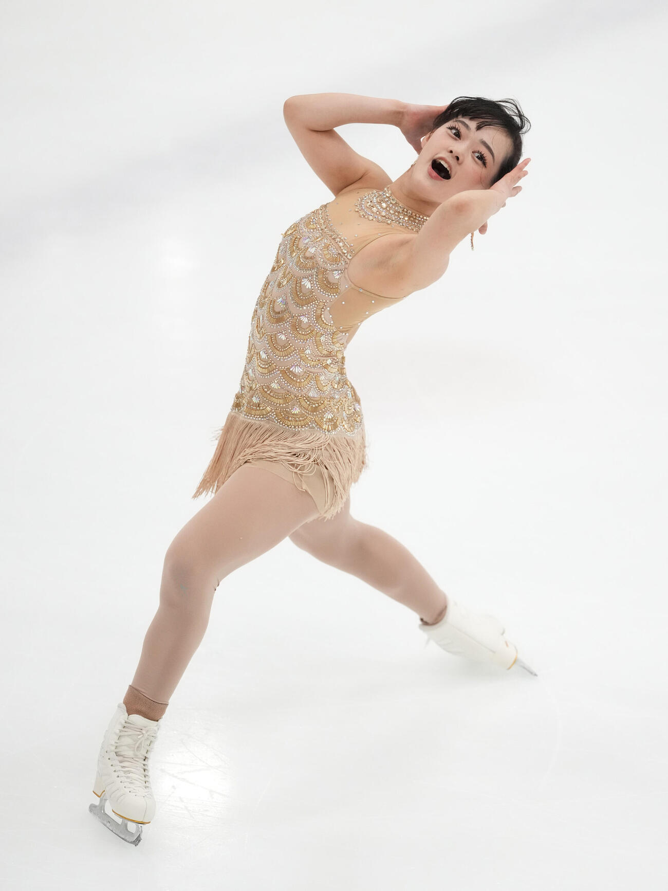シニア女子ショートプログラム　華麗な演技を披露する横井きな結（撮影・森本幸一）
