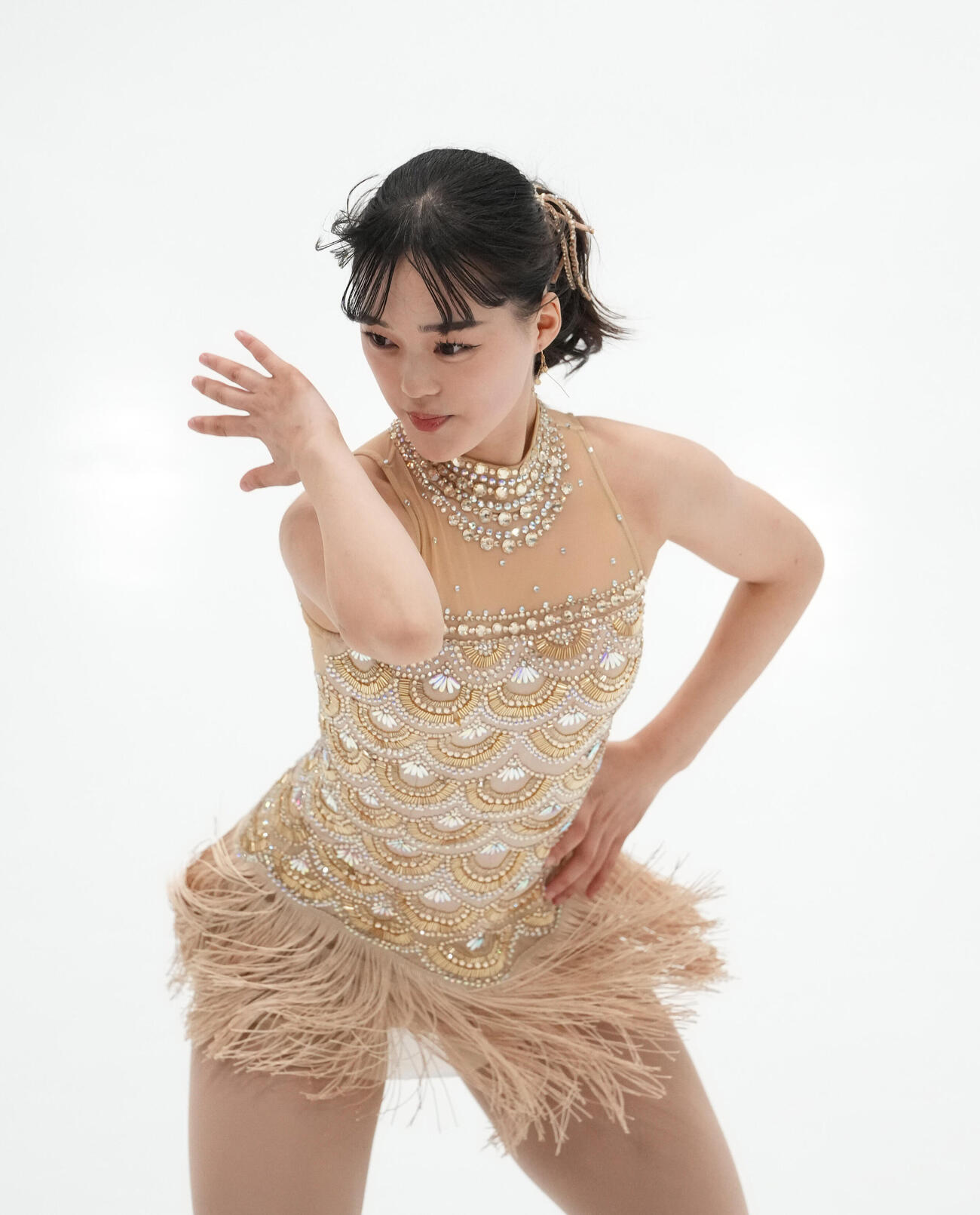 シニア女子ショートプログラム　華麗な演技を披露する横井きな結（撮影・森本幸一）