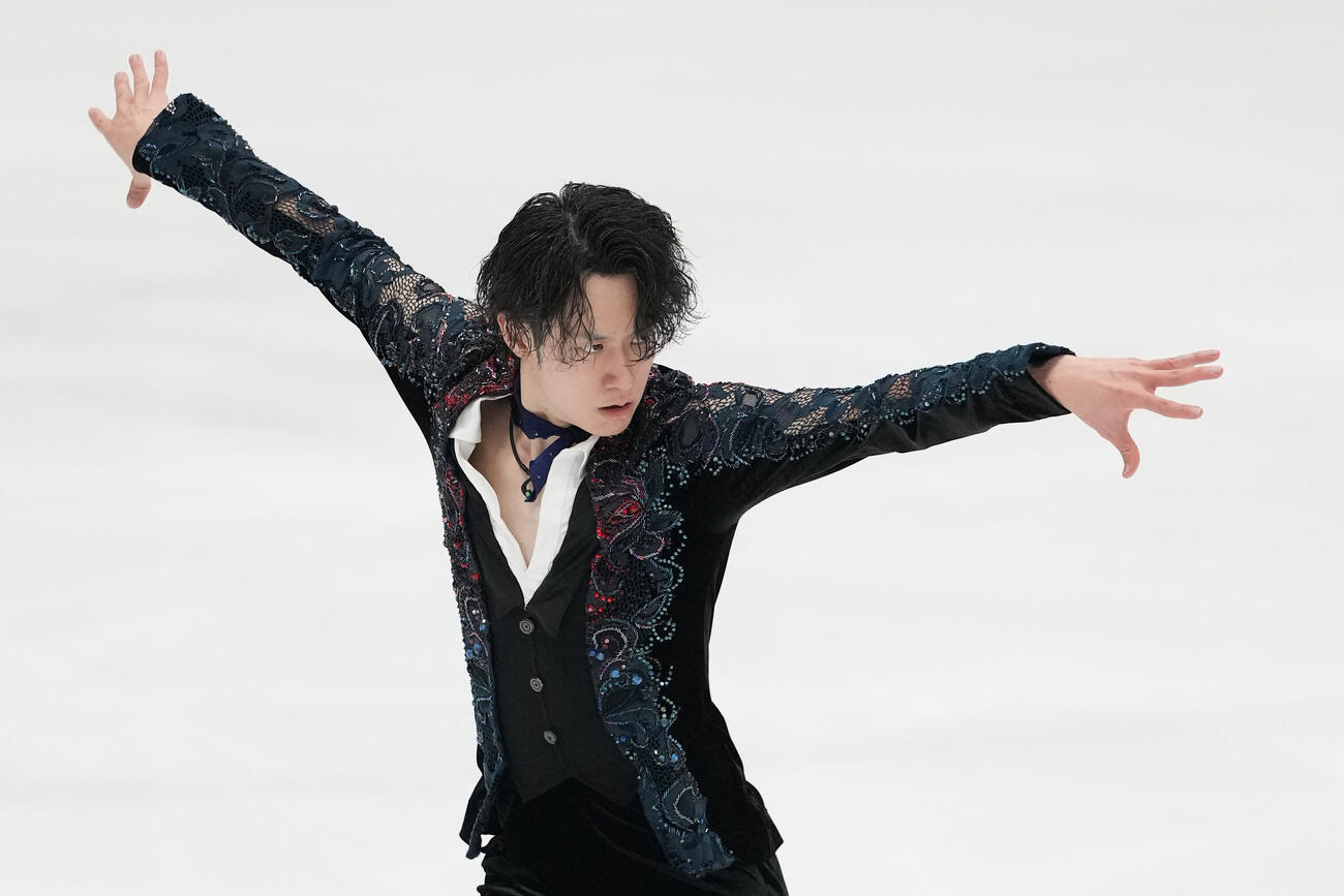シニア男子フリー　華麗な演技を披露する山本草太（撮影・森本幸一）