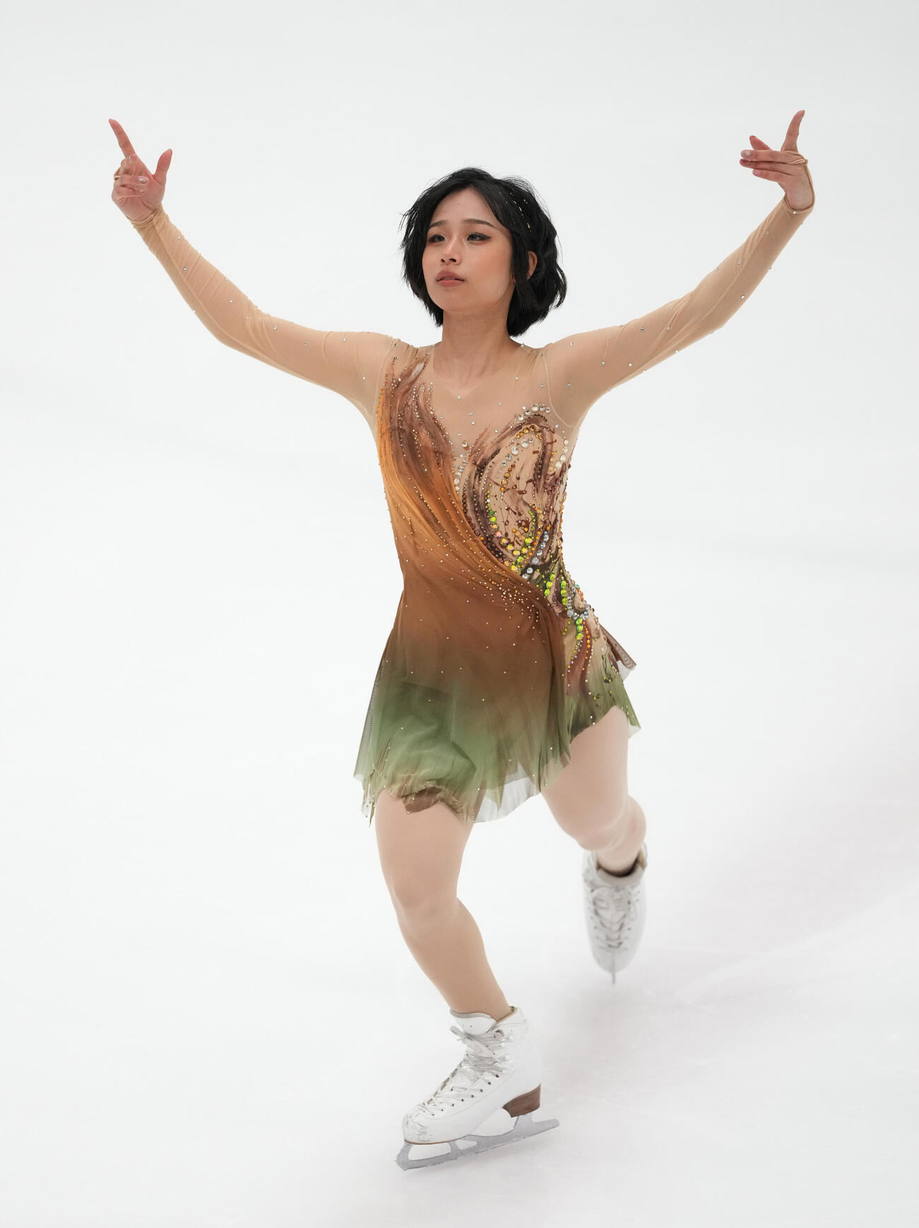 シニア女子フリー　華麗な演技を披露する山下真瑚（撮影・森本幸一）