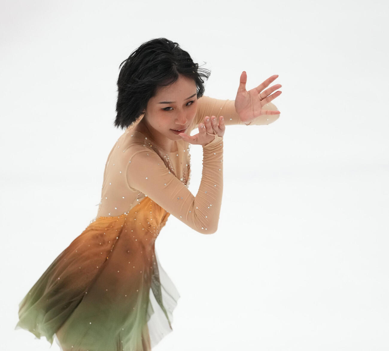 シニア女子フリー　華麗な演技を披露する山下真瑚（撮影・森本幸一）