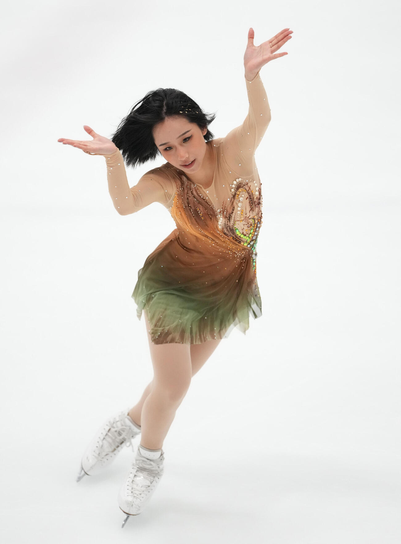 シニア女子フリー　華麗な演技を披露する山下真瑚（撮影・森本幸一）