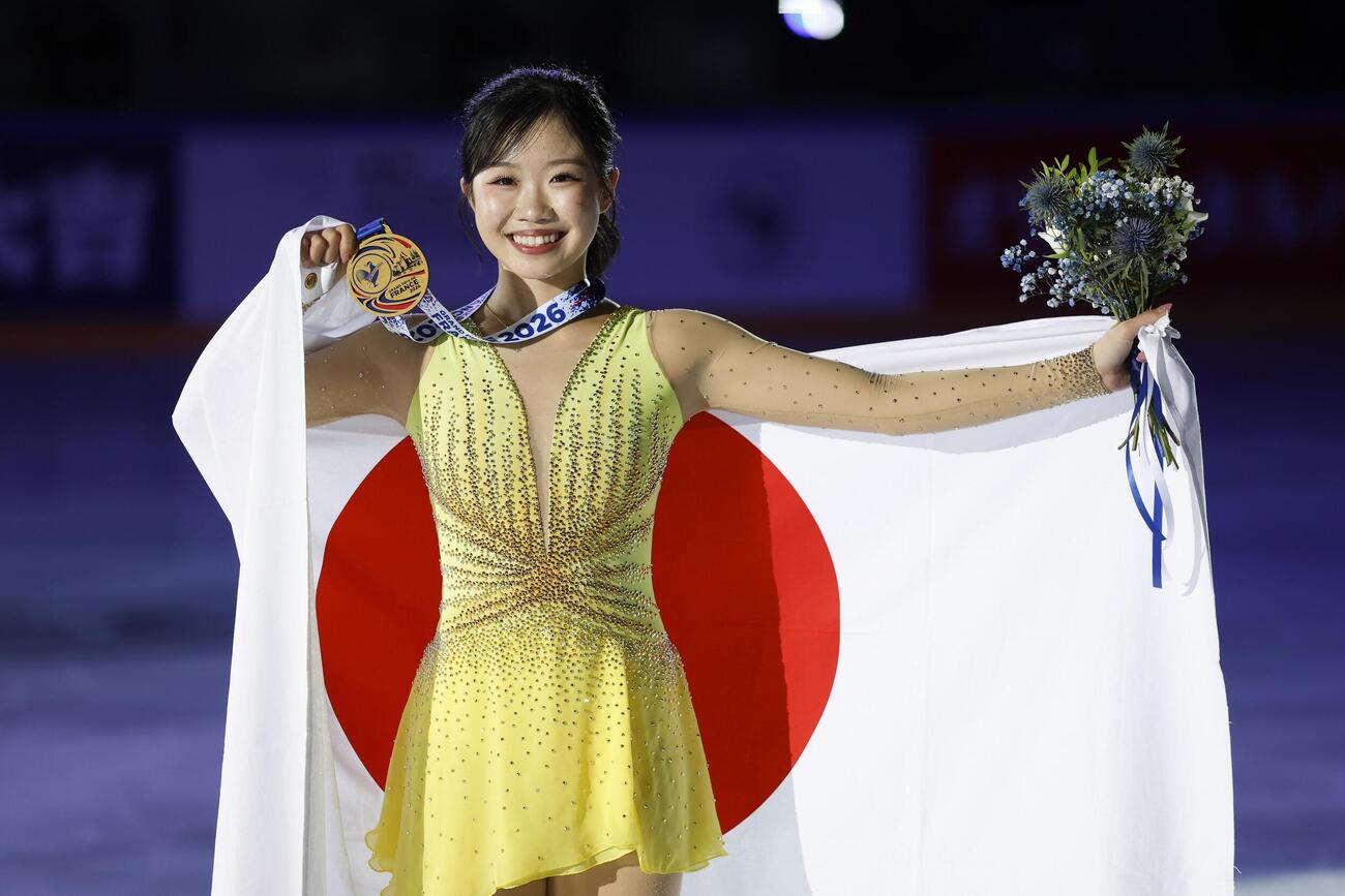 女子で優勝した中井亜美（共同）