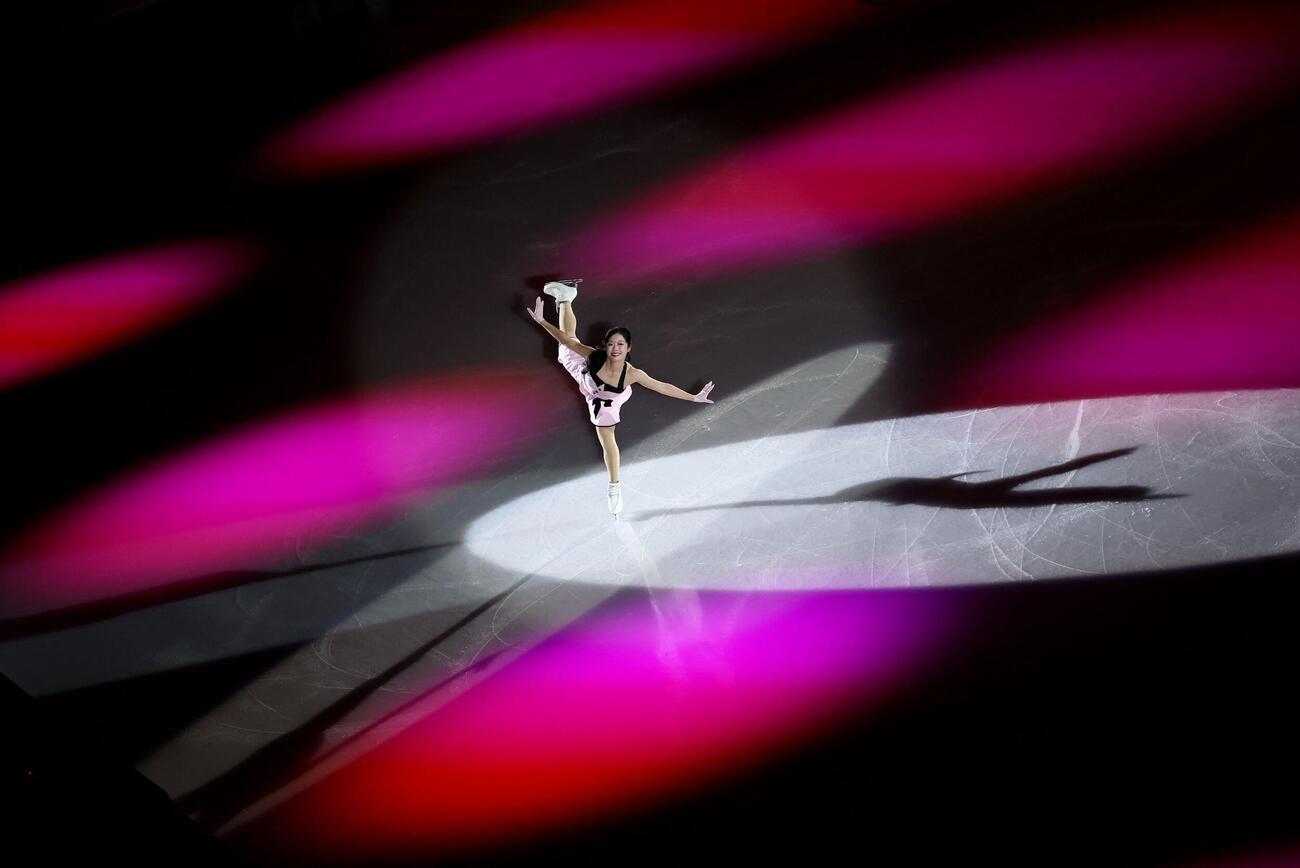 大会2連覇を果たした中井亜美はエキシビションで華麗な演技を見せる（ロイター）