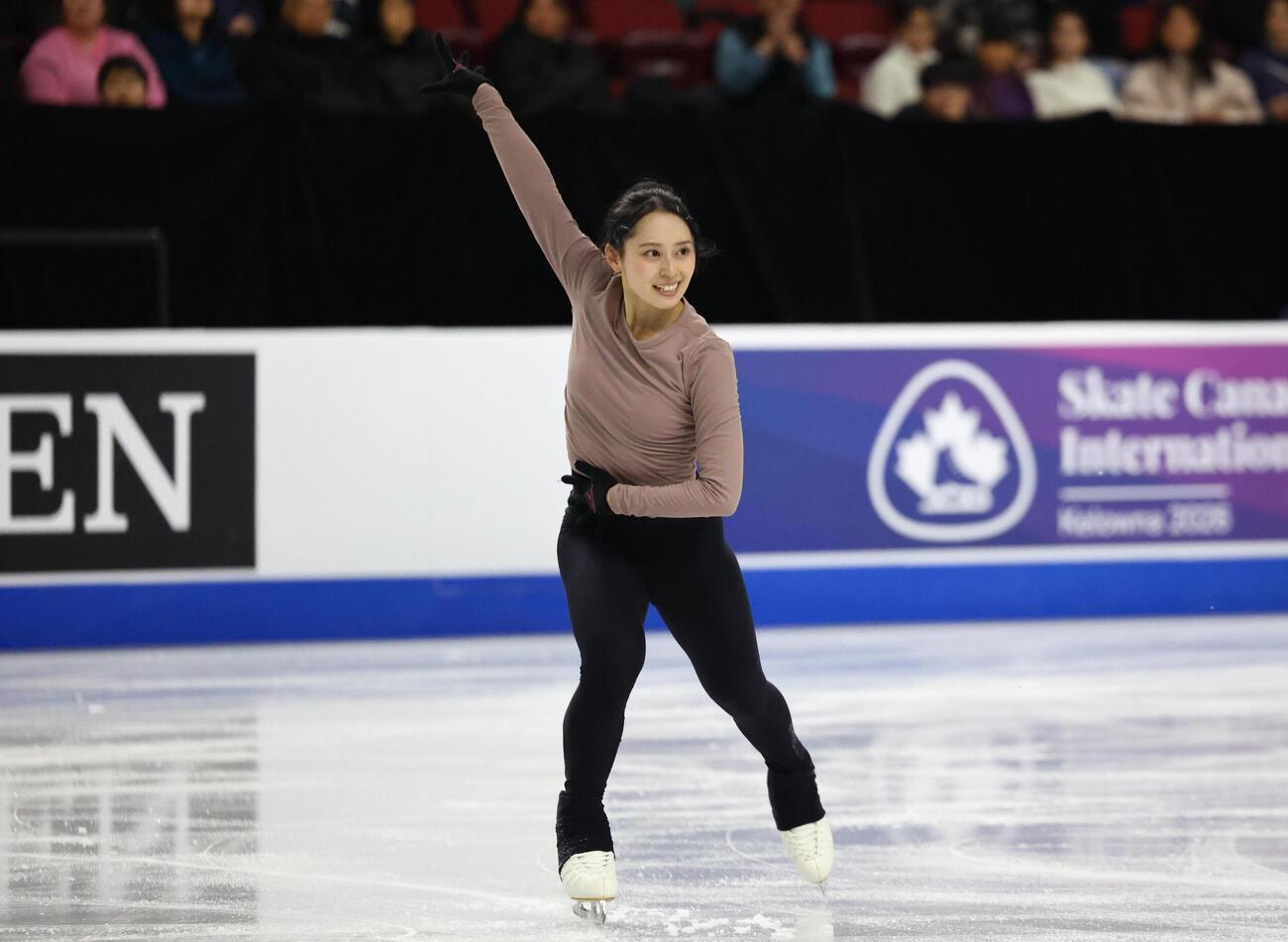 GPシリーズ・スケートカナダの前日練習に参加した三宅咲綺（撮影・藤塚大輔）
