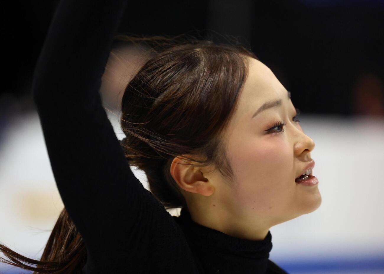 GPシリーズ・スケートカナダ　前日練習に参加した島田麻央（撮影・藤塚大輔）