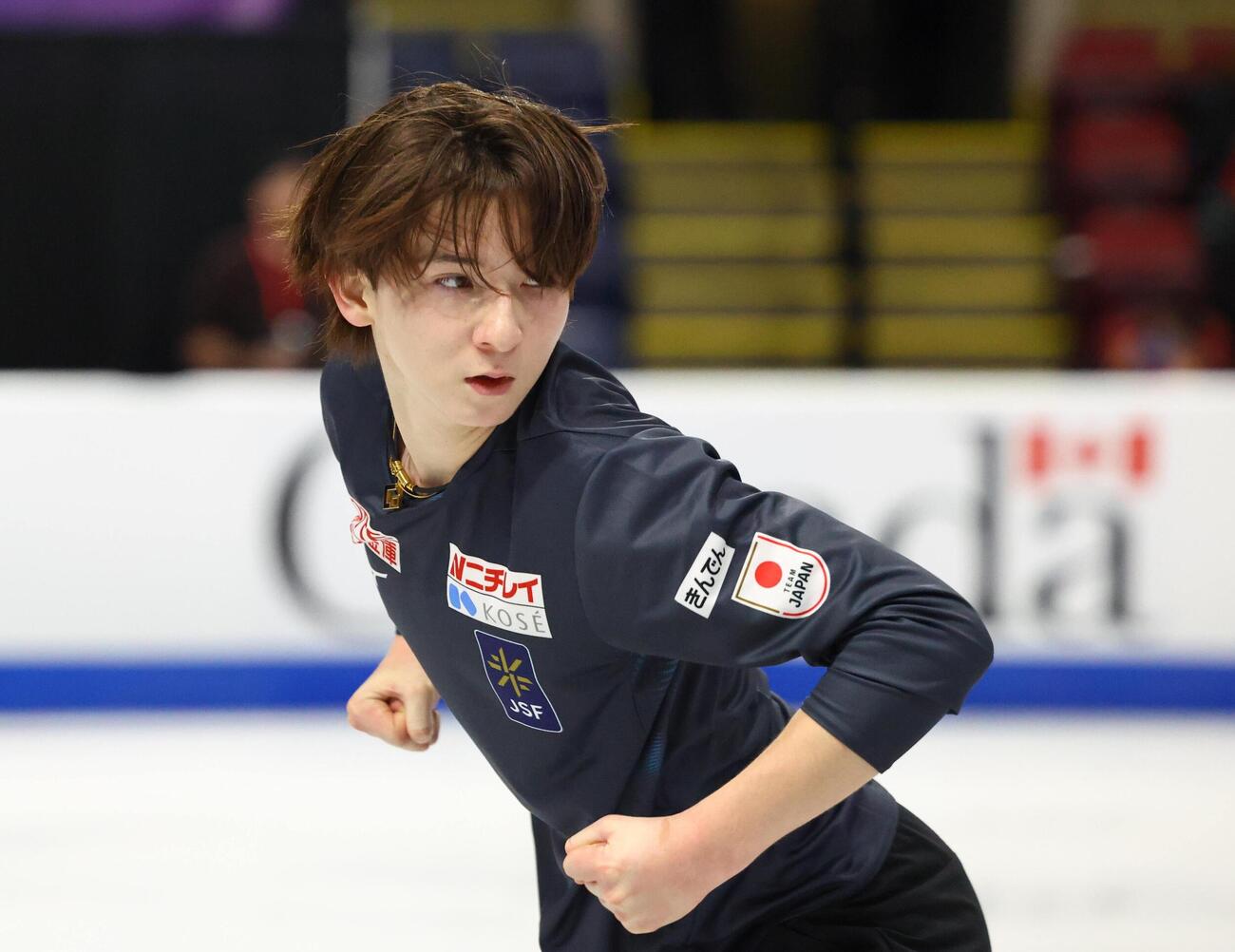 GPシリーズ・スケートカナダ　前日練習に参加した中田璃士（撮影・藤塚大輔）