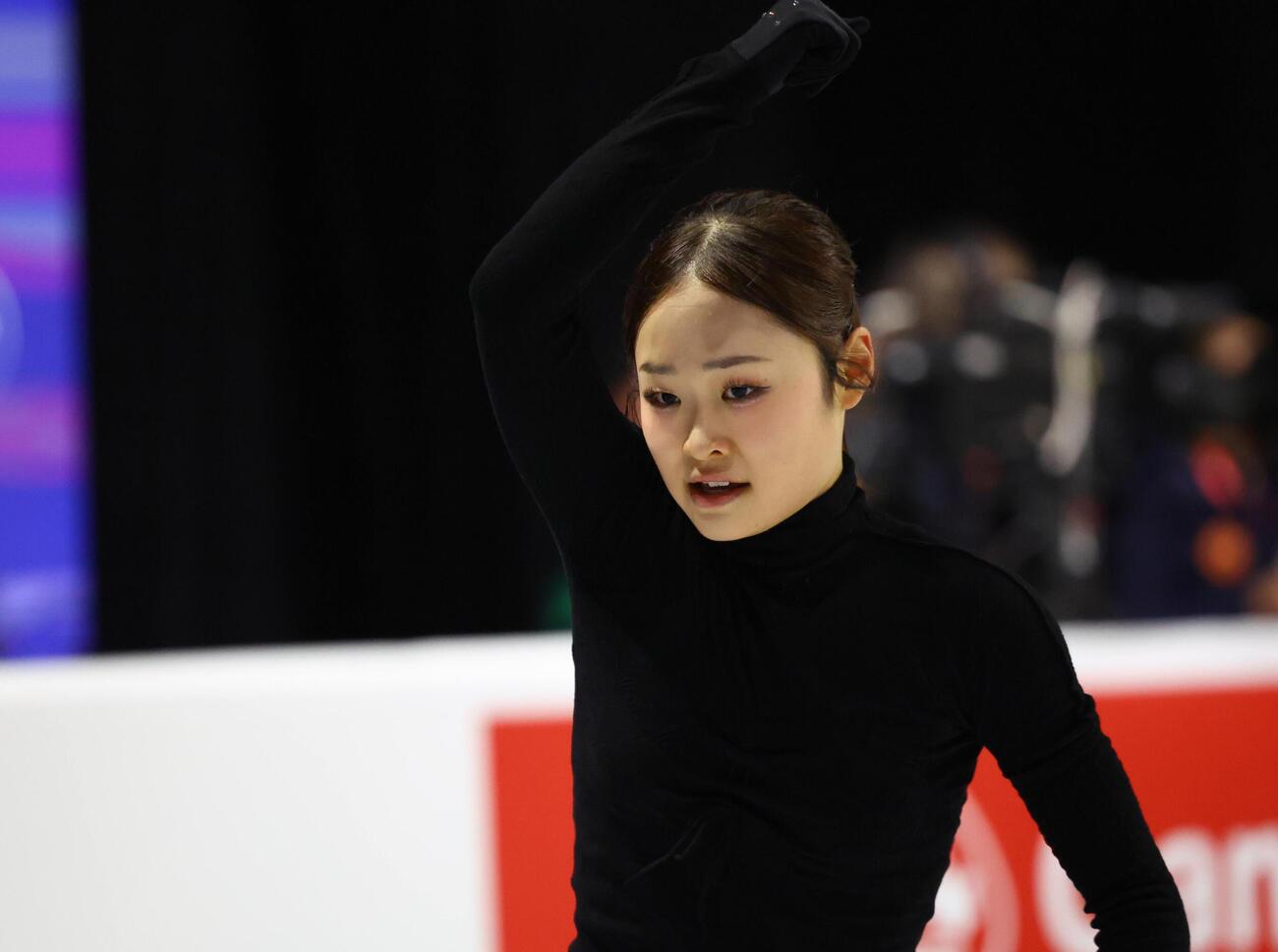 GPシリーズ・スケートカナダ　前日練習に参加した島田麻央（撮影・藤塚大輔）
