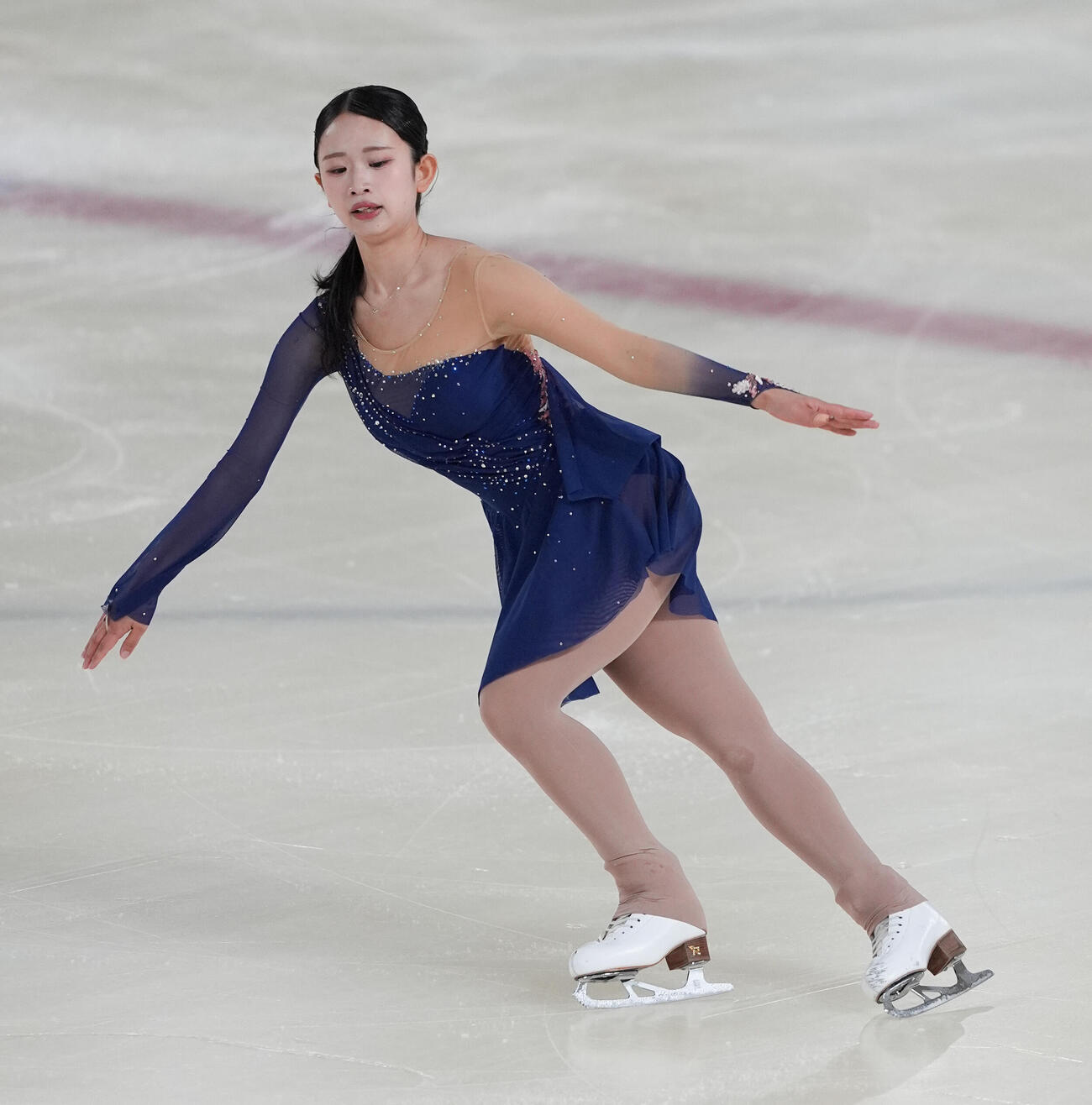 フリーの演技を披露する高橋舞（撮影・小沢裕）
