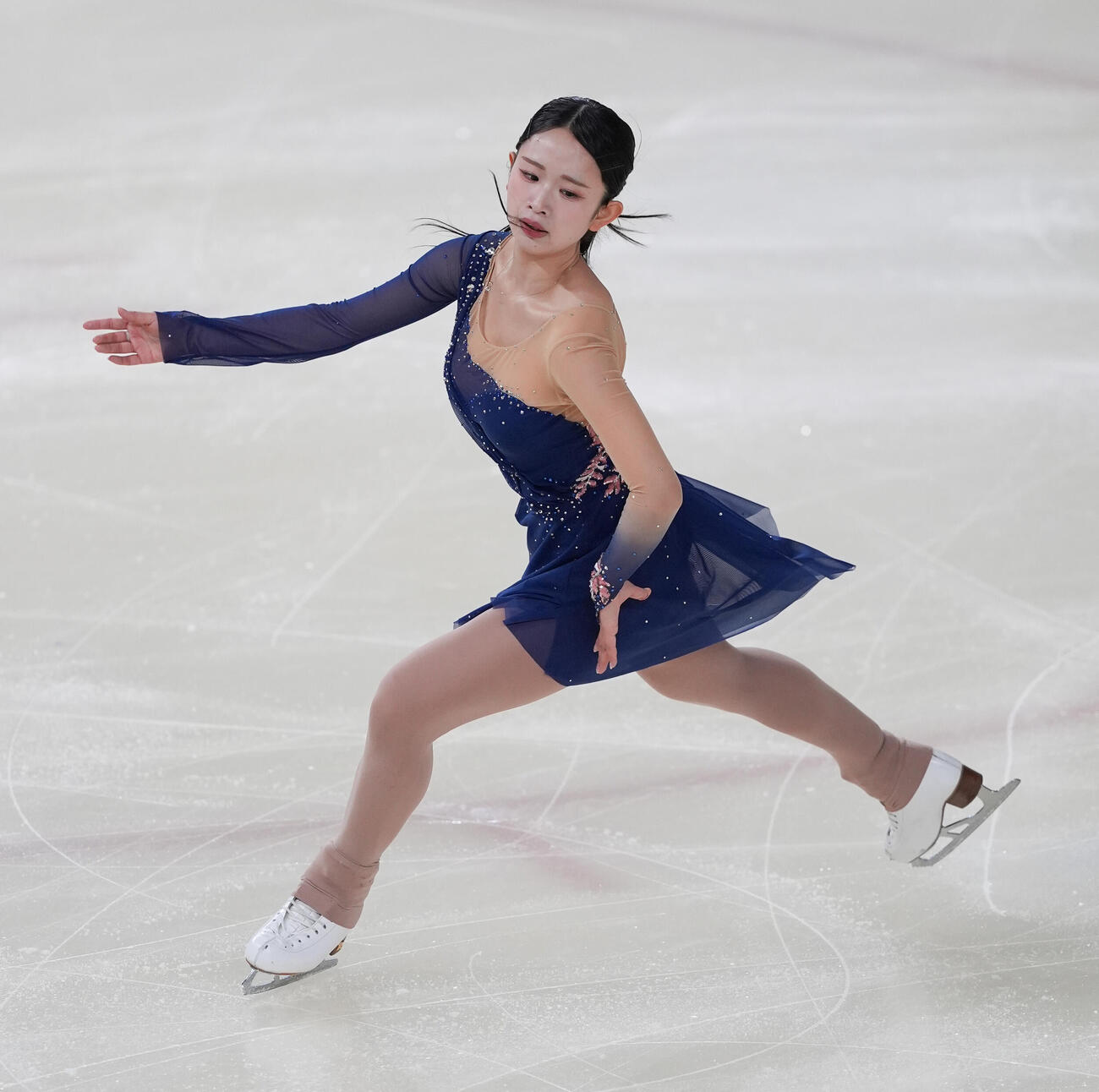フリーの演技を披露する高橋舞（撮影・小沢裕）