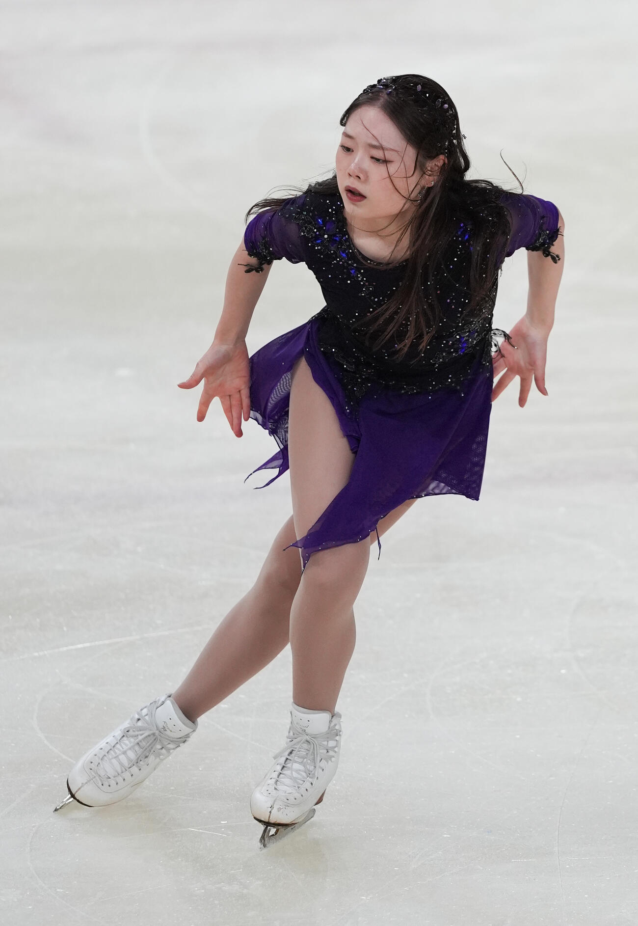 フリーの演技を披露する奥野友莉菜（撮影・小沢裕）