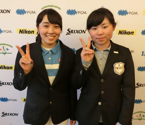 15－18歳女子で世界ジュニア代表に決まった　市村杏（右）と佐藤杏莉