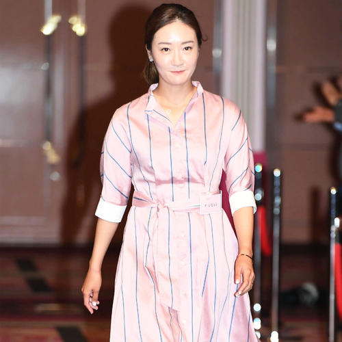 ワールドレディスチャンピオンシップサロンパスカップの前夜祭に出席したオ・ジヒョン(撮影・山崎安昭)