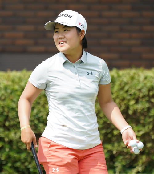 日本女子プロ選手権コニカミノルタ杯　本番を前に練習を行う畑岡奈紗（撮影・清水貴仁）