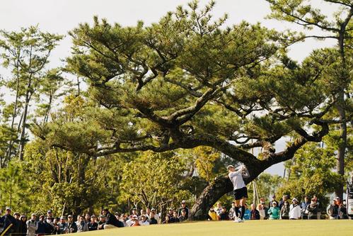 第3日、3番　2打目を放つ渋野日向子（撮影・横山健太）