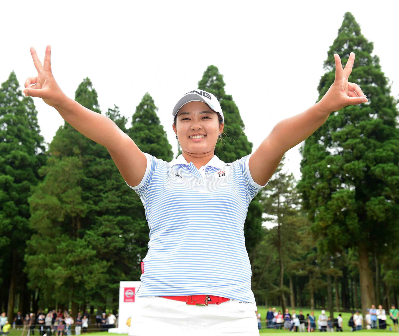 昨年開催のニチレイ・レディースで優勝した鈴木愛。大会2連覇を達成した（2019年6月23日撮影）